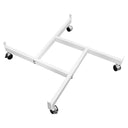 37" x 37" White 4-Way Pinwheel Rolling Gridwall Base Display Panel Dolly with Casters for Retail & Trade Show Fixtures