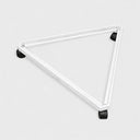 White 3-Way Triangle Rolling Gridwall Base 24” x 27” Display Panel Dolly with Casters for Retail & Trade Show Fixtures