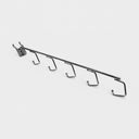 4 Pcs 16” Chrome Pegboard Waterfall Hook, 5-Hook J-Style Hanging Display for Retail Store & Merchandising
