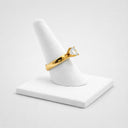 2 Pcs 2-1/8" White Faux Leather Single Finger Ring Display - Jewelry Ring Holder Stand for Engagement & Wedding Rings, Retail Showcase & Counter Display