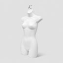 2 Pcs White Plastic Female Mannequin Hanging Torso – Woman Body Shape Dress Form for Clothing, Lingerie & Retail Store Display
