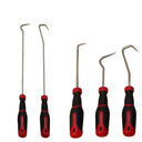 5 Pc Professional Pick and Hook Set, Long Reach Precision Pick Tools, L Pick Remover Tool Set for O-Rings, Seals, Gaskets & Automotive Repair