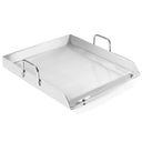 Single Stove Stainless Steel Flat Top Griddle, 18-1/2" x 18-1/2" Grill Plancha for Stovetop Cooking, Tacos, Pancakes & Burgers