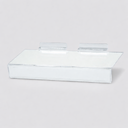 4” x 10” Slatwall Clear Acrylic Shoe Shelf with 1”H Sign Holder Slot, Footwear Display Rack Fixture for Retail Store & Boutique