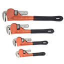 4 Pc Heavy Duty Adjustable Pipe Wrench Set, Plumbing Monkey Wrenches 8", 10", 14", 18", Drop Forged Steel Adjustable Pipe Wrench for Plumbers, Automotive, Home Repair