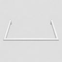 24" White Industrial Pipe Rack Hangrail, Retail Display Clothes Hanger Bar Support, Wall Mount Clothing Rack Fixture for Store, Boutique & Closet Organization