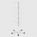 White 10 Layer Revolving Hat Display Rack, 20 Hat Rotating Floor Stand, Retail Display Coat & Cap Hanger Fixture