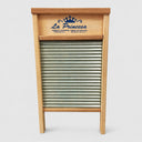 Vintage Wooden Washboard for Laundry, Galvanized Steel Wash Board (Lavadero), Hand Washing Clothes, Rustic Farmhouse Style