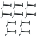 10 Pcs 3” Chrome Single Garment Hook, Slatwall Fitting Display Hanger with Disc End, Metal Retail Store Fixture