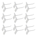 24 Pcs 4” Gloss White Slatwall Hook, Retail Display Wire Metal Hanger for Store Wall Merchandising & Panel Fixture