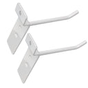 24 Pcs 4” Gloss White Slatwall Hook, Retail Display Wire Metal Hanger for Store Wall Merchandising & Panel Fixture