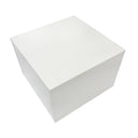 White 18” x 18” x 12” Cube Pedestal Display, Knockdown Retail Base Fixture for Store, Boutique & Showroom Merchandising