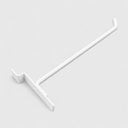 2 Pcs 8” White Slatwall Hook, Retail Display Wire Metal Hanger for Store Wall Merchandising & Panel Fixture