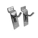 2 Pcs 1” Chrome Slatwall Hook, Retail Display Wire Metal Hanger for Store Wall Merchandising & Panel Fixture