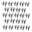 50 Pcs 1” Chrome Slatwall Hook, Retail Display Wire Metal Hanger for Store Wall Merchandising & Panel Fixture