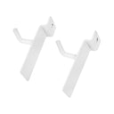 2 Pcs 1” White Slatwall Hook, Retail Display Wire Metal Hanger for Store Wall Merchandising & Panel Fixture