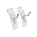 2 Pcs 1” White Slatwall Hook, Retail Display Wire Metal Hanger for Store Wall Merchandising & Panel Fixture