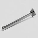 12" Chrome Waterfall Faceout Hook 1 Ball Wall Mount Square Tube Display Arm, Retail Clothing Rack Garment Hanger Fixture