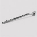 2 Pcs Chrome 7-Ball 18" Waterfall Faceout, Wall Mounted Square Tube Display Hook, Retail Clothing Rack Garment Hanger Arm for Store & Boutique
