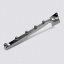 Chrome 5-Ball 14" Waterfall Faceout, Wall Mounted Square Tube Display Hook, Retail Clothing Rack Garment Hanger Fixture for Store & Boutique
