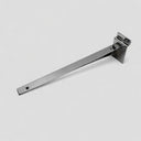 11” Chrome Slatwall Wood Shelf Bracket Set, Left & Right Metal Hangers for Retail Store Wall Display & Merchandising Fixture