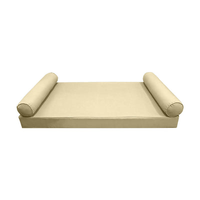 Model-5 AD103 Twin-XL Size 3PC Pipe Trim Outdoor Daybed Mattress Cushion Bolster Pillow Complete Set
