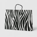 4 Pcs 16" Cube Gift Bags with Handles – Zebra Print Kraft Paper Recycled Shopping Bags for Retail Stores, Party Favors, Gifts & Special Occasions