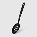 12" Black Nylon Slotted Spoon, Heat Resistant Nonstick Cooking & Serving Spoon with Handle