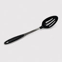 13" Black Nylon Slotted Serving Spoon, Heat Resistant Nonstick Safe Cooking Spoon for Draining, Stirring & Serving