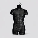 34"H Male Half Round Torso Mannequin Hanging Form, Injection Molded Body Display with Swivel Hook for Clothing & Retail Store Showcase