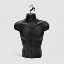 23"H Male Shirt Form Mannequin Hanging Display, Injection Molded Body with Swivel Hook, Men’s Apparel Retail Store Showcase Fixture