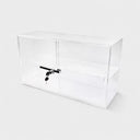 21" L x 7-1/2" W x 13" H Clear Acrylic Security Display Case with Sliding Back Door Lockable Showcase for Retail, Collectibles & Merchandise Display