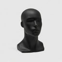 13" H Matte Black Fiberglass Male Mannequin Head, Retail Display Fixture for Wigs, Hats, Jewelry & Accessories