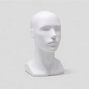13" H Matte White Fiberglass Male Mannequin Head, Retail Display Fixture for Wigs, Hats, Jewelry & Accessories