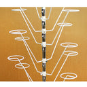 White 10 Layer Revolving Hat Display Rack, 20 Hat Rotating Floor Stand, Retail Display Coat & Cap Hanger Fixture