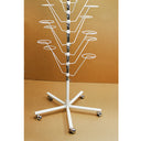 White 10 Layer Revolving Hat Display Rack, 20 Hat Rotating Floor Stand, Retail Display Coat & Cap Hanger Fixture
