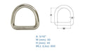 5 PC 40MM Welded D Ring Marine Boat Rigging 316 Stainless SteeL 800 Lb Cap Lifting Hook Pulley Hoist