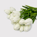 36 Pcs Artificial White Tulips 15” Real Touch Foam Tulip Bundle, Lifelike Silk Floral Stems for Home Décor, Wedding Centerpieces, Spring Arrangements & Table Vase Display