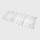 24” x 8” Clear Acrylic Divided Counter Bin, Lucite Single-Tier Retail Display Organizer for Countertops & Stores