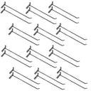 12 Pcs 12” Chrome Slatwall Hook, Retail Display Wire Metal Hanger for Store Wall Merchandising & Panel Fixture