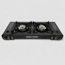 Portable Double Burner Butane Gas Stove – 10,000 BTU Auto Electric Ignition Cooker for Camping, Outdoor Cooking & Tabletop Use