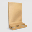 Maple 48”W x 20”D x 80”H Slatwall Wall Unit, L-Shaped Retail Display Tower Floor Stand Fixture for Store, Boutique & Commercial Merchandising