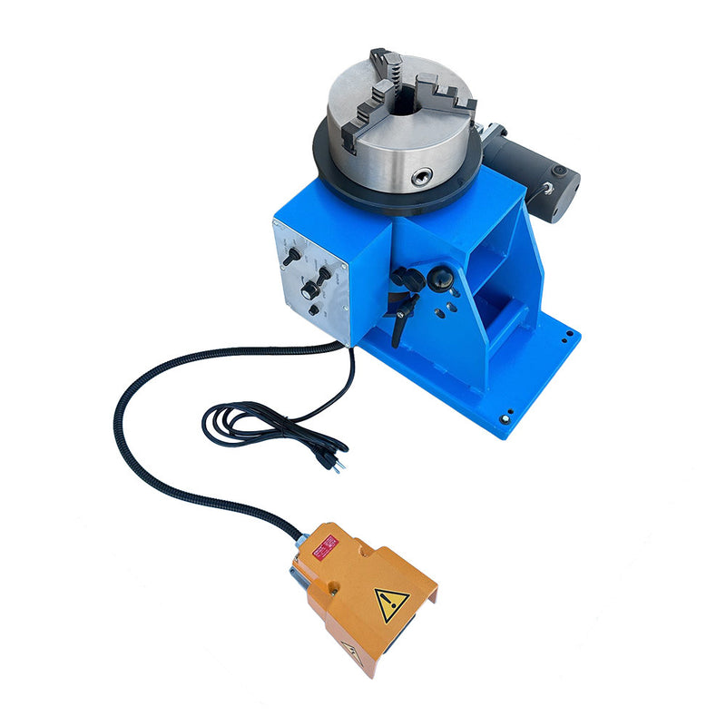 120-250 LBS 8" Hollow Chuck Welding Positioner Turn Rotary Table Tilt 0-90