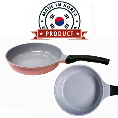 9.5" Ceramic Coating Interior and Exterior Cooking Frying Pan, Made In Korea