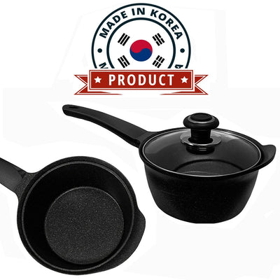 Non-Stick 2-Quart Heavy Gauge Sauce Pan Pot with Lid, 7"(18cm) Diameter, MADE IN KOREA