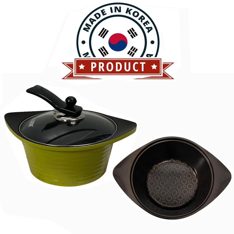 20cm (9") 3D Non-Stick Ceramic Sauce Pot Cookware Heavy Gauge 2.5L MADE IN KOREA