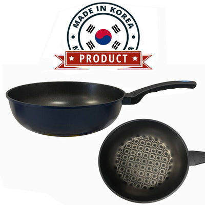 12"(30cm) 3D Diamond Coating Nonstick Frying Pan Wok, 3.6" Depth -MADE IN KOREA