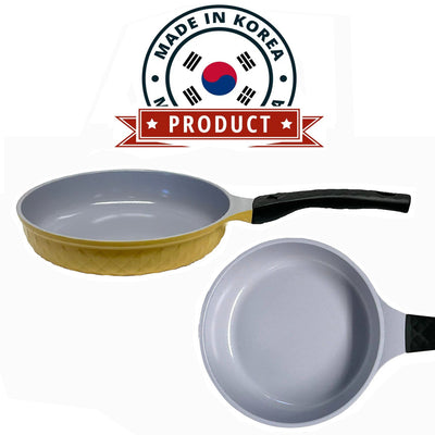 10" Ceramic Coating Interior and Exterior Cooking Frying Pan, Made In Korea