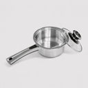 2 Qt Stainless Steel Saucepan 6.5" Rustproof Cooking Pot, Durable Even-Heating Sauce Pan for Soup, Sauce & Daily Cooking