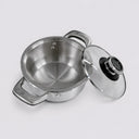 4 Qt Stainless Steel Stock Pot with Glass Lid – Cooking Pot with Double Side Handles, Even Heating Sauce & Soup Pot for Daily Cooking